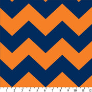 Premium Anti-Pill Chevron Stripes Blue Orange Fleece 411