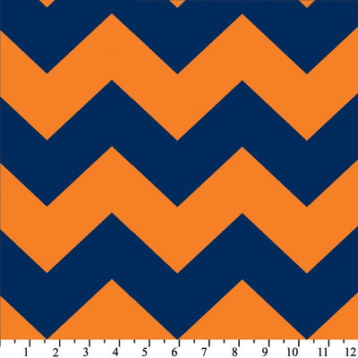 Premium Anti-Pill Chevron Stripes Blue Orange Fleece 411
