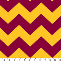 Premium Anti-Pill Chevron Stripes Burgundy Gold Fleece 510
