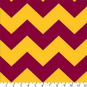 Premium Anti-Pill Chevron Stripes Burgundy Gold Fleece 510