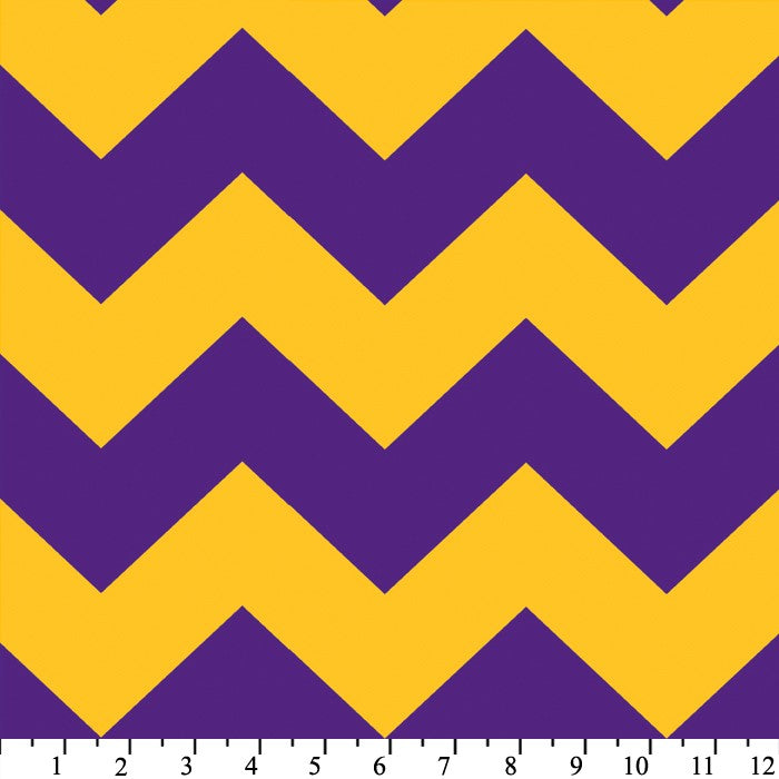 Premium Anti-Pill Chevron Stripes Purple Gold Fleece 516