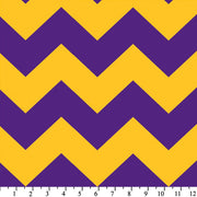 Premium Anti-Pill Chevron Stripes Purple Gold Fleece 516
