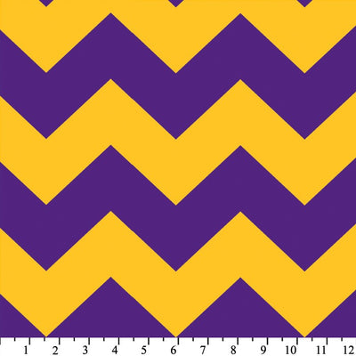 Premium Anti-Pill Chevron Stripes Purple Gold Fleece 516