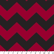 Premium Anti-Pill Chevron Stripes Red Black Fleece 410