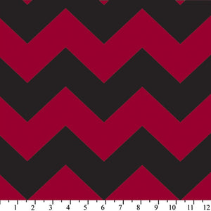 Premium Anti-Pill Chevron Stripes Red Black Fleece 410