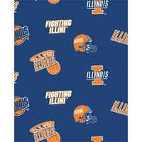 Premium Anti-Pill Illinois, University Of Fleece B342 "LAST PIECE MEASURES 1 YARD 9 INCHES"