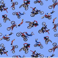 Premium Anti-Pill Motocross Blue Fleece 471