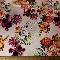 Peach Pink DCS-6 Floral Dull Medium Weight Charmeuse Satin