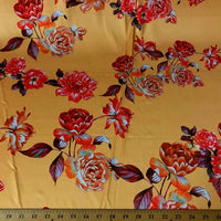 Melon DCS-8 Floral Dull Medium Weight Charmeuse Satin