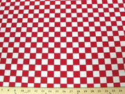 Checkered Dull Satin SMALL RED WHITE