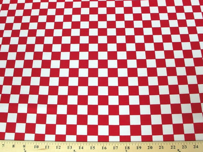 Checkered Dull Satin SMALL RED WHITE