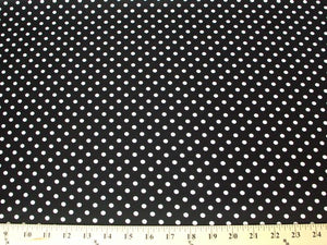 Polka Dot Dull Satin WHITE 1/4" ON BLACK