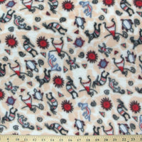 Premium Anti-Pill Kokopelli Ivory Tan Fleece 568