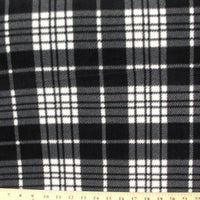 Anti-Pill Charcoal White Plaid Fleece 388