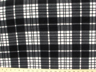 Anti-Pill Charcoal White Plaid Fleece 388