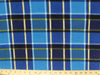 Anti-Pill Royal Navy Turquoise Plaid Fleece 389