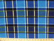 Anti-Pill Royal Navy Turquoise Plaid Fleece 389