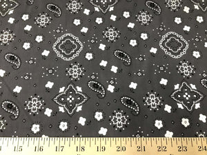 Gray Paisley Print Poly/Cotton