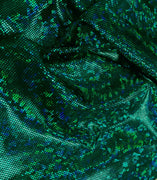 Metallic Hologram Foil Spandex GREEN/BLACK