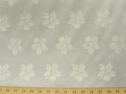 Floral Satin Brocade Off-White Hibiscus