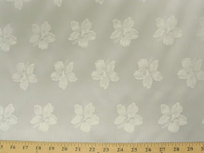 Floral Satin Brocade Off-White Hibiscus