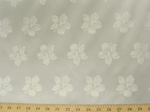 Floral Satin Brocade Off-White Hibiscus