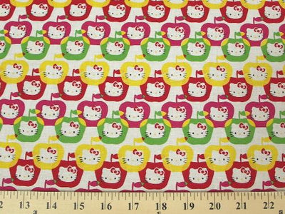 Hello Kitty Apples White Bright Cotton HK-1