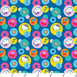 Hello Kitty Big Top Circle Images Blue Cotton HK-28