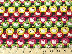 Hello Kitty Apples Black Bright Cotton HK-2