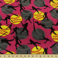 Anti-Pill Hot Pink Softball Fleece 477