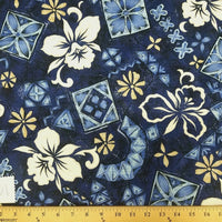 SWATCHES Blue/Green 100% Cotton Hawaiian Prints