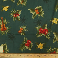 SWATCHES Blue/Green 100% Cotton Hawaiian Prints