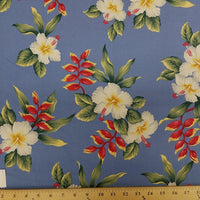SWATCHES Blue/Green 100% Cotton Hawaiian Prints