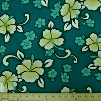 SWATCHES Blue/Green 100% Cotton Hawaiian Prints