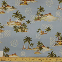 SWATCHES Blue/Green 100% Cotton Hawaiian Prints
