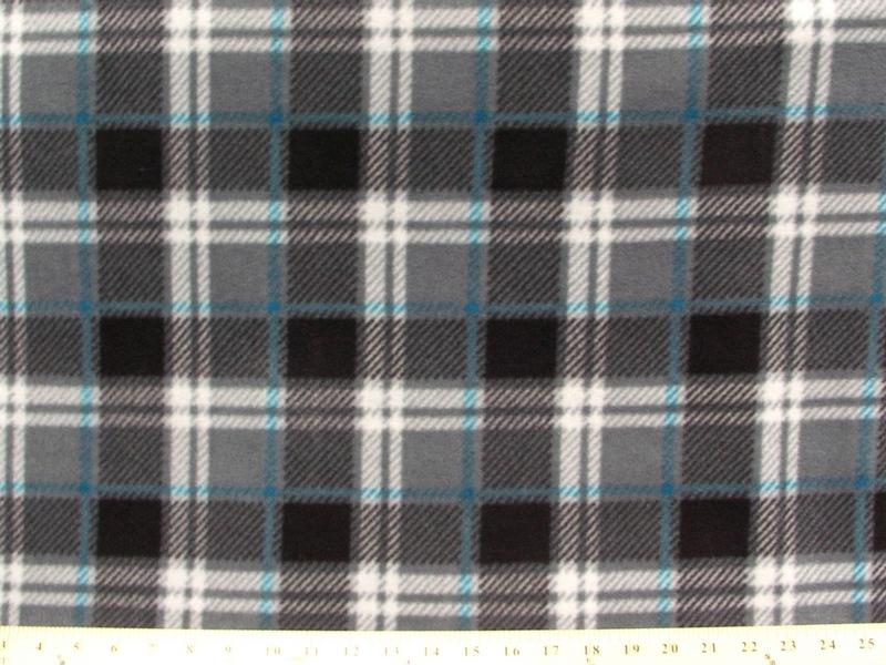 Anti-Pill London Plaid Charcoal Fleece 375