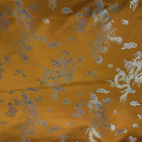 Chinese Satin Dragon/Phoenix Brocade Orange