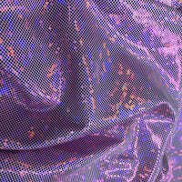 Metallic Hologram Foil Spandex PINK/WHITE