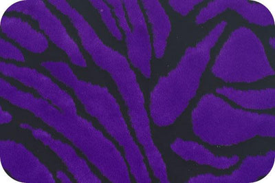 Zebra Long Pile Minky Fur PURPLE