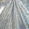 Metallic Hologram Foil Spandex SILVER WHITE