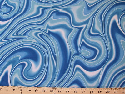 Swirl Blue Turquoise Aqua Spandex SP-1