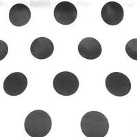 Polka Dot Dull Satin BLACK 3" ON WHITE