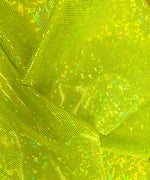 Metallic Hologram Foil Spandex NEON YELLOW/GREEN